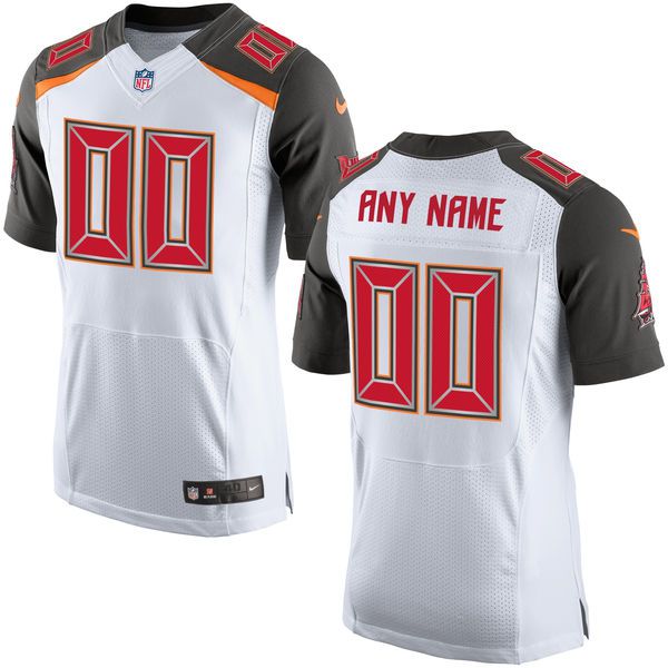 Men Tampa Bay Buccaneers Nike White Elite Custom NFL Jersey->->Custom Jersey